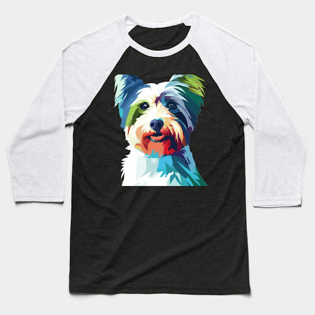 Biewer Terrier Pop Art - Dog Lover Gifts Baseball T-Shirt by PawPopArt